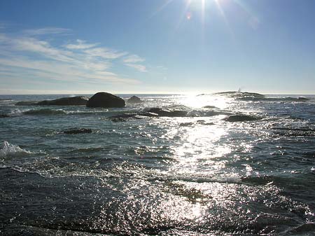 Foto Blick vom Strand auf das Meer